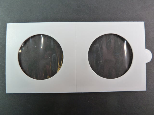 obaly na mince, samolepící s oboustranně průhlednou folií, 50 x 50 mm, na průměr mince 32,5 mm