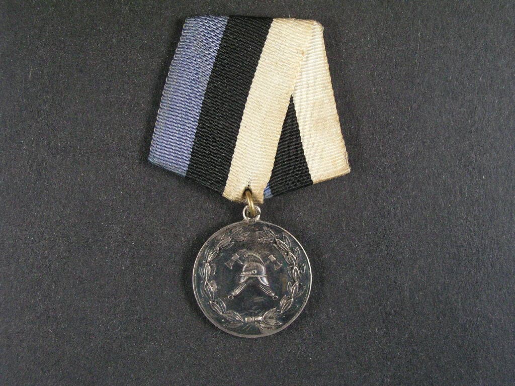 Estonsko, stříbrná medaile hasičské služby 1926, puncované stříbro