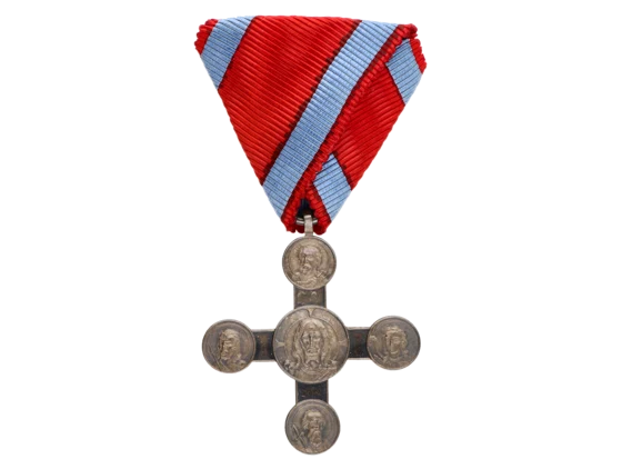 Lateránský kříž zlatý, (pozlacený bronz), nová stuha
