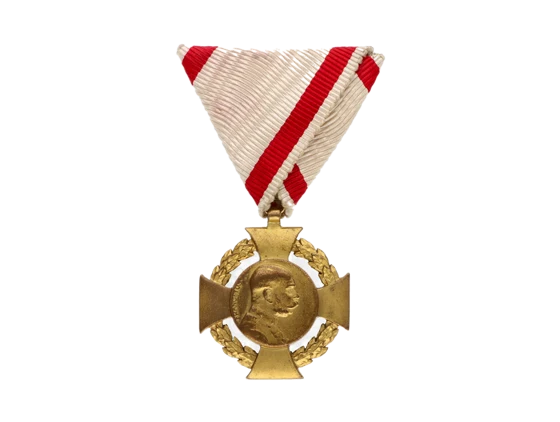 Jubilejní kříž 1908 na původní vojenské stuze